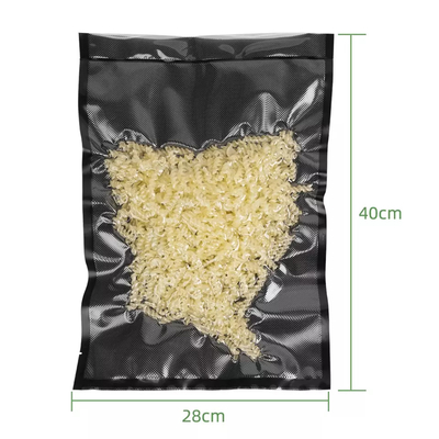 Rào cản chân không cấp thương mại Túi nylon màu đen Dây kéo nhựa dập nổi