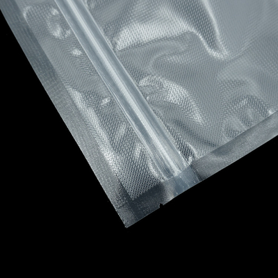 Túi dây kéo trong suốt dập nổi Precut Con dấu chân không để bảo quản thực phẩm