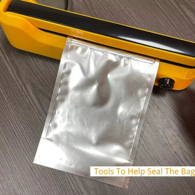 Niêm phong nhiệt Túi nhôm Foil Túi lưu trữ Mylar tái sử dụng có nhãn dán