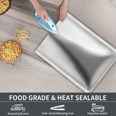 Mẫu miễn phí Túi nhôm kim loại hóa Túi Mylar có thể khóa lại để bảo quản thực phẩm